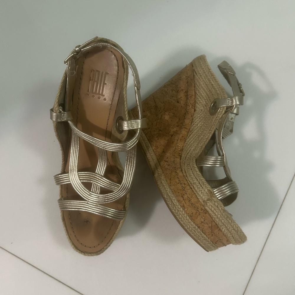 Pelle Moda Women's light gold Wedge Sandals